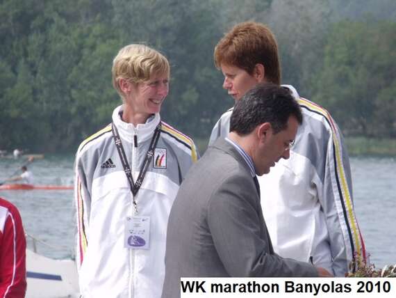 foto WK marathon 2010 Banyolas podium K2 2 -  - Een leven op het water - Marleen Kuppens